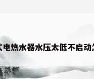 即热式电热水器水压太低不启动怎么办