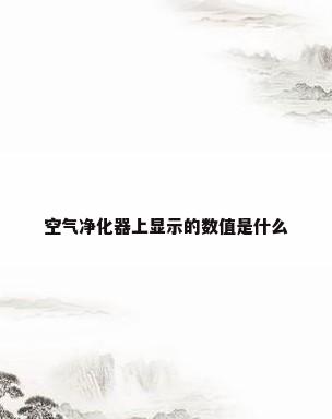 空气净化器上显示的数值是什么
