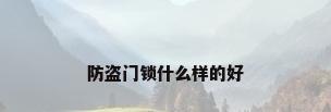 防盗门锁什么样的好