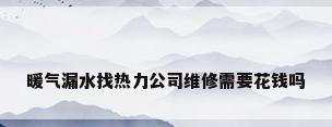 暖气漏水找热力公司维修需要花钱吗