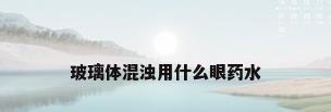玻璃体混浊用什么眼药水