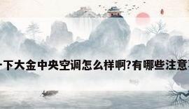 问一下大金中央空调怎么样啊?有哪些注意事项