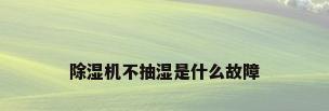除湿机不抽湿是什么故障