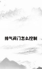 排气阀门怎么控制