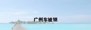 广州车被锁