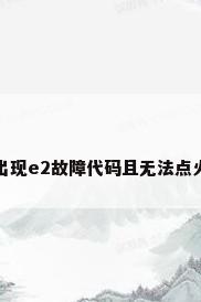华帝热水器出现e2故障代码且无法点火是怎么回事