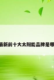 中国最新前十大太阳能品牌是哪十大?