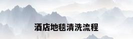 酒店地毯清洗流程