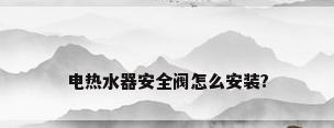 电热水器安全阀怎么安装?