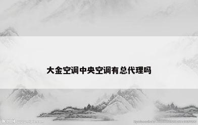 大金空调中央空调有总代理吗