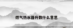 燃气热水器升数什么意思