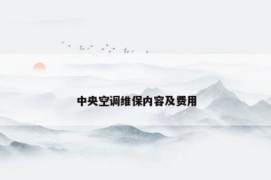 中央空调维保内容及费用