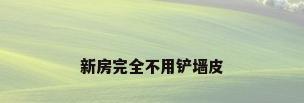 新房完全不用铲墙皮