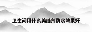 卫生间用什么美缝剂防水效果好