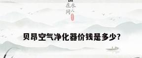 贝昂空气净化器价钱是多少?