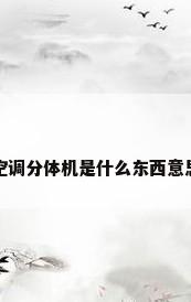 空调分体机是什么东西意思