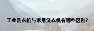 工业洗衣机与家用洗衣机有哪些区别?