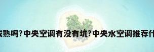 ...技术成熟吗?中央空调有没有坑?中央水空调推荐什么品牌?