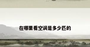 在哪里看空调是多少匹的