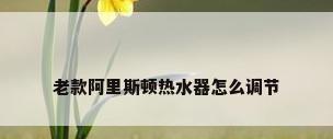 老款阿里斯顿热水器怎么调节