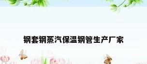 钢套钢蒸汽保温钢管生产厂家