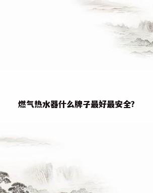 燃气热水器什么牌子最好最安全?