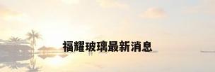 福耀玻璃最新消息