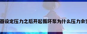 变频器设定压力之后开起循环泵为什么压力会变小?