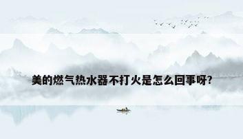 美的燃气热水器不打火是怎么回事呀?