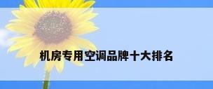 机房专用空调品牌十大排名