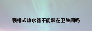 强排式热水器不能装在卫生间吗